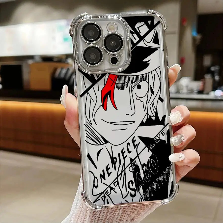 Cartoon Luffys Clear Cover Phone Case for iPhone 11 14 16e 12 16 13 Plus 15 Pro MAX