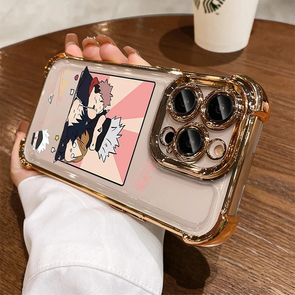 J-Jujutsus Kaisens Gojo FUNDA  Phone Case For iPhone 16 12 13 14 15 Pro Max Plus Shockproof Four corner anti fall