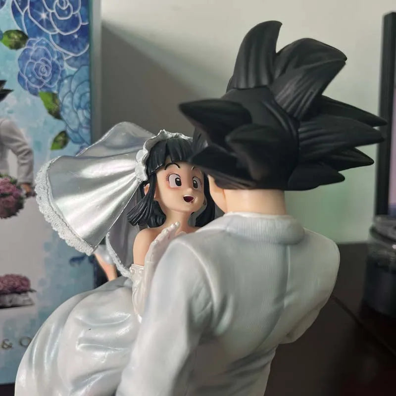 Dragon Ball Z Son Goku & Chichi Wedding Version 31cm Pvc Action Figure Collectible Model Toy Couple Statue Ornament Wedding Gift