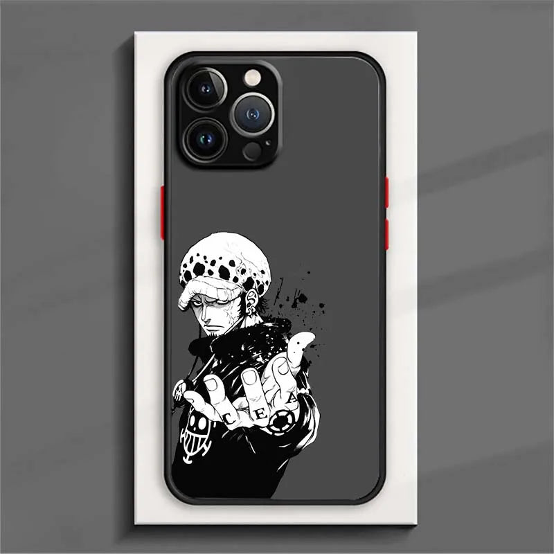 Anime Luffy Colorful O-One Piece Cover For Apple iPhone 16 15 14 13 12 11  XR 8 Pro Max Plus Mini Frosted Translucent Phone Case
