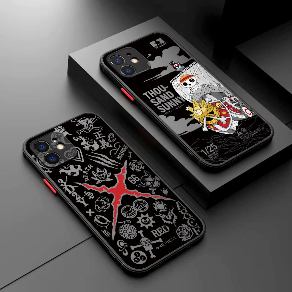 New Luffies Zoroes Phone Case for iPhone 16 15 14 Plus 13 12 Mini 11 Pro Max X Xs XR 7 8 Matte Transparent Hard Cover