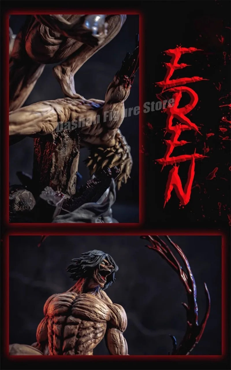 Anime Attack on Titan Action Figure Eren Jaeger Statue PVC Collectible Model Shingeki no kyojin Combat Form Eren Figurine Toys