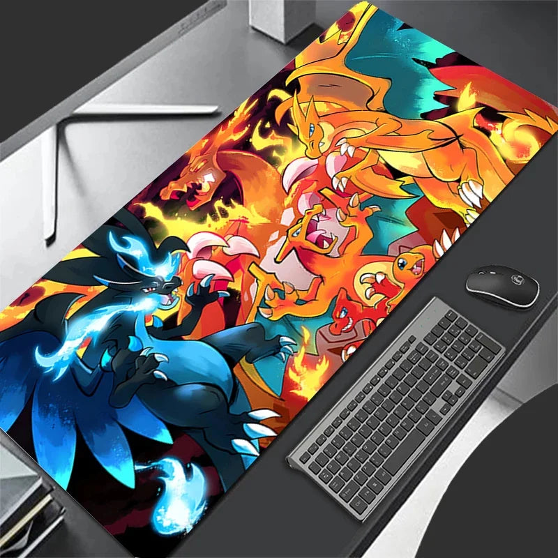 Mouse Pad Lockedge Large Gaming Accessories Computer Gamer Keyboard Pad Pokemon Charizard Mouse Mat Desk XXL Mousepad For gift