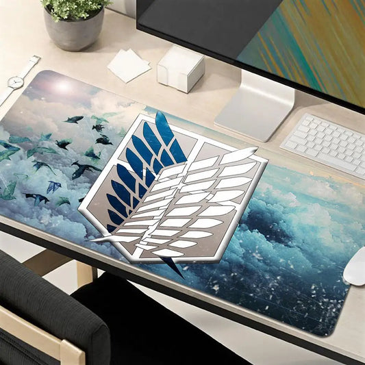 Attack on Titan Anime Large Lock Edge Mouse Pad Computer Mousepad XXL S Gaming Padmouse Gamer Laptop Keyboard Mouse Mats Carpet