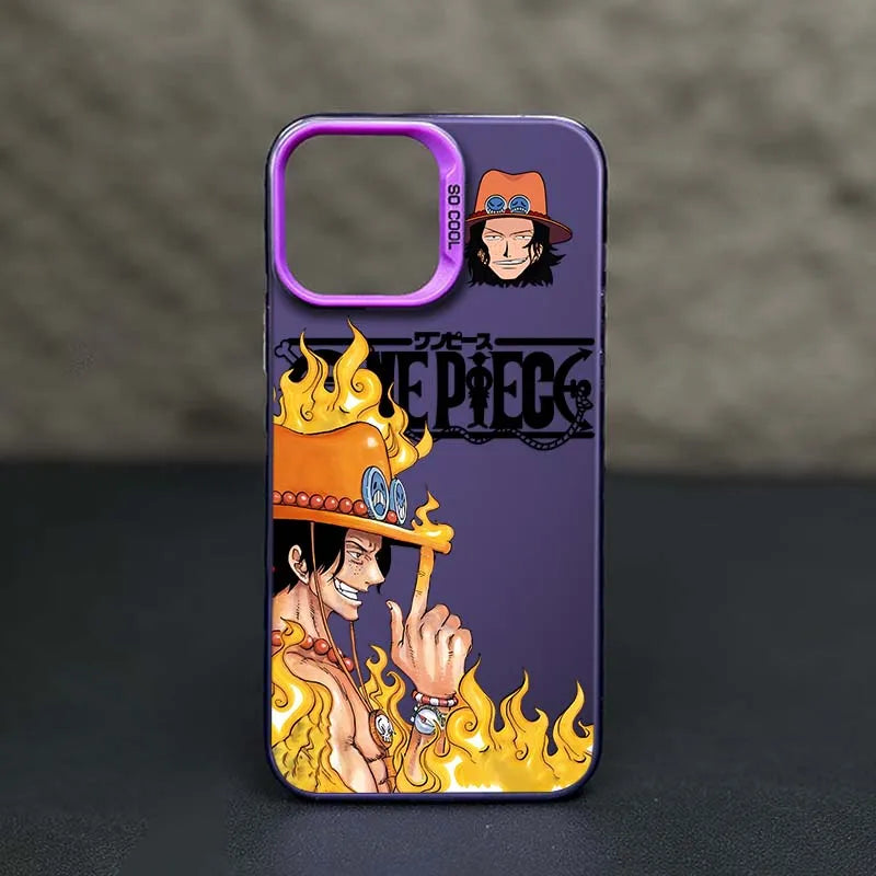ONE PIECE Portgas D Ace Cool Cover For Apple iPhone 17 16 15 14 13 Pro Max Plus Colorful Silver Phone Case