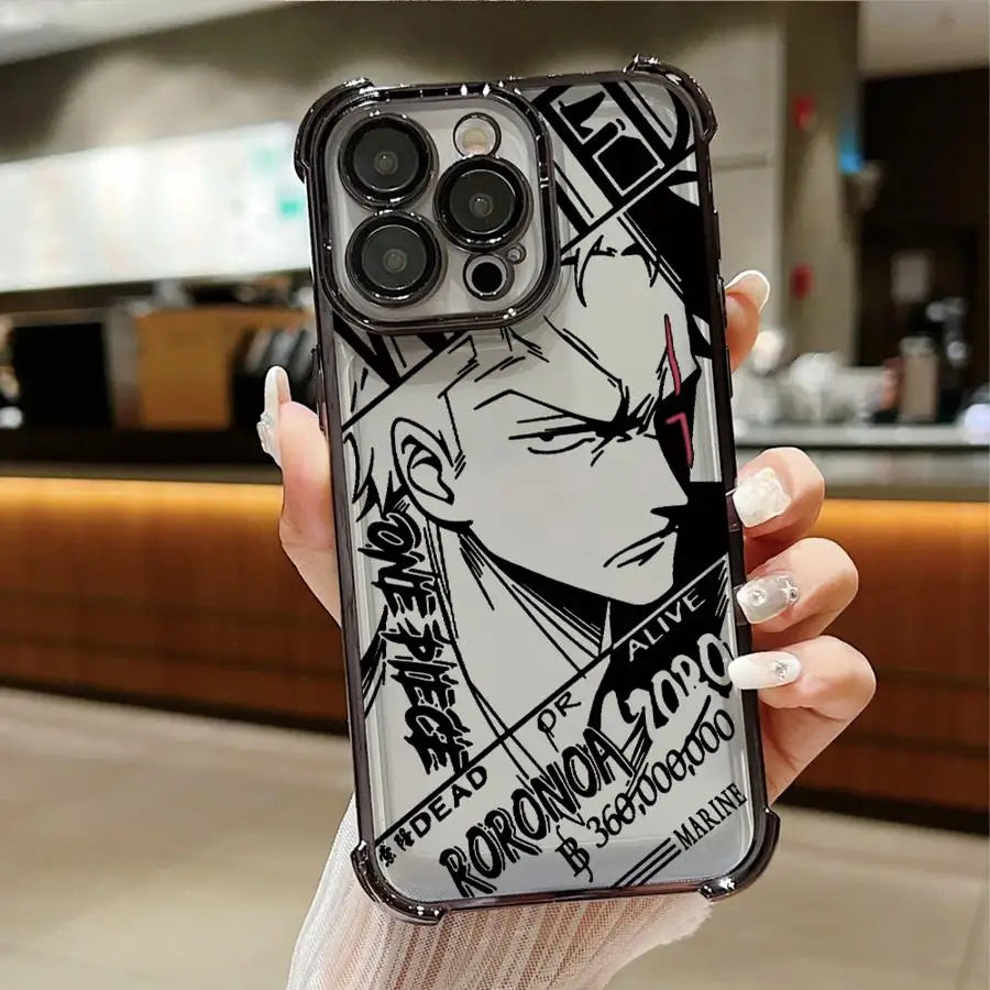 Cartoon Luffys Clear Cover Phone Case for iPhone 11 14 16e 12 16 13 Plus 15 Pro MAX