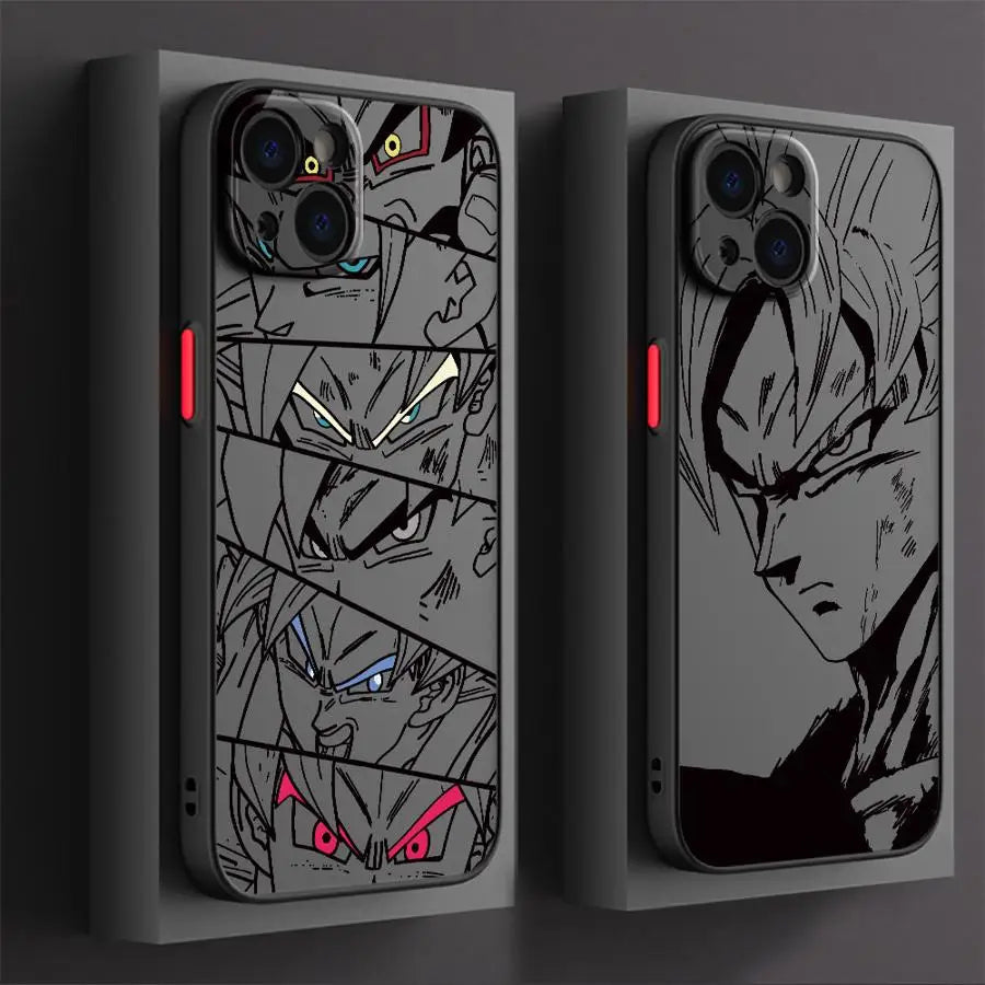 Goku Dragon Ball Black Edge Shell Case for Apple iPhone 11 15 16 Pro XS 7 8 16e 6 14 11 Max 13 12 Mini XR
