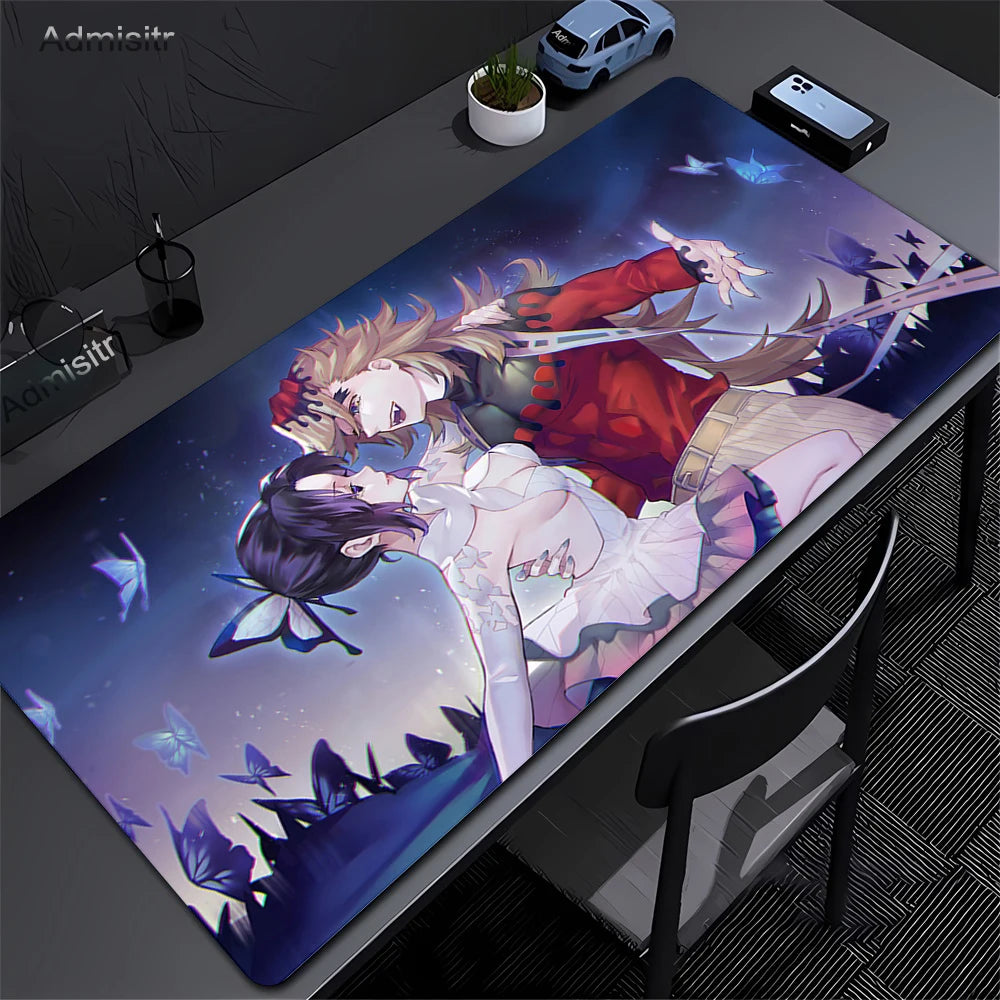 Anime Demon Slayer Gaming Mouse Pad Rubber Mat Deskmat Keyboard Pads Cartoon Cute Mousepad Kawaii Pc Accessories Mouse Mats Xxl