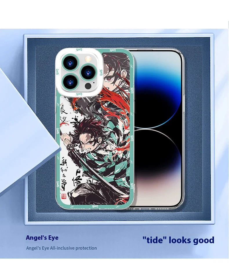 Anime Demon Slayer Clear Phone Case For iPhone 16 Pro Max 15 14 Pro Max 13 12 11 XS X XR 8 7 SE 2020 Soft Silicone Back Cover