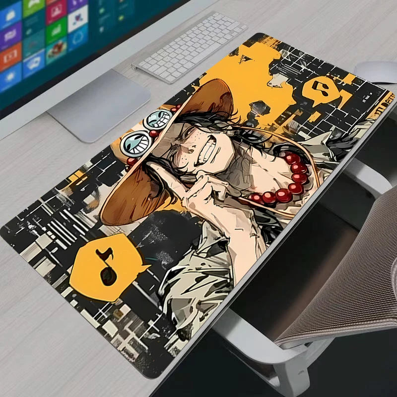 One Piece Portgas·D· Ace Mouse Pad Notbook Gamer Keyboard NonSlip Rubber Computer Carpet Desk Mat PC Gaming MousePad Youth Gifts
