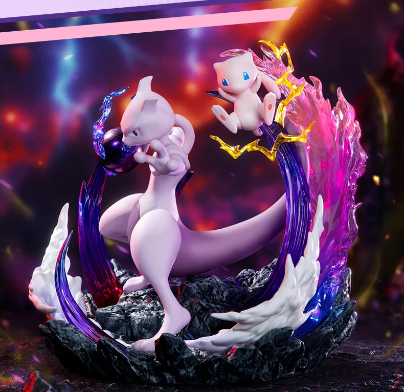 Pokemon Anime Action Figures Mewtwo And Mew Funism Original Genuine Home Model Figurine Desktop Collection Ornaments Toy Gift