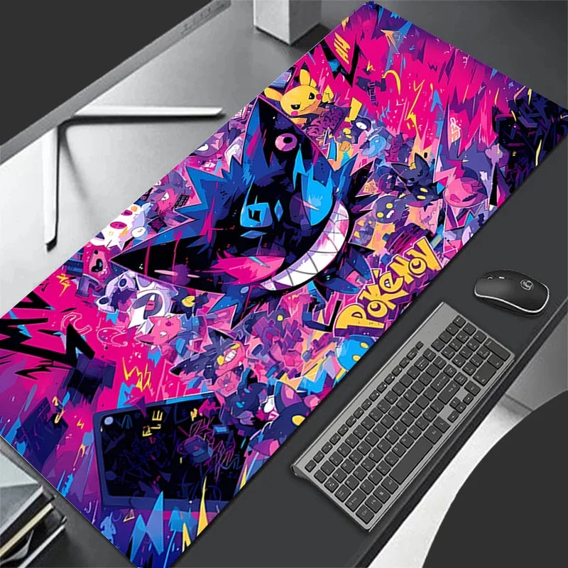 Purple Mouse Pad Large Gamer 900x40 P-pokemonS G-gengar Keyboard Desk Mouse Mat XL Carpet Rubber Tapis Souris Gaming PC Mousepad