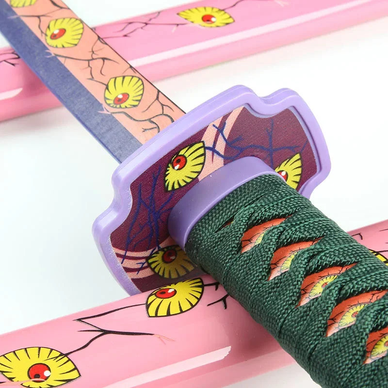 104cm Demon Slayer Kokushibo Katana Kimetsu No Yaiba Blade Sword Anime Cosplay Prop Real Size Japanese Katana Samurai Sabre Toy