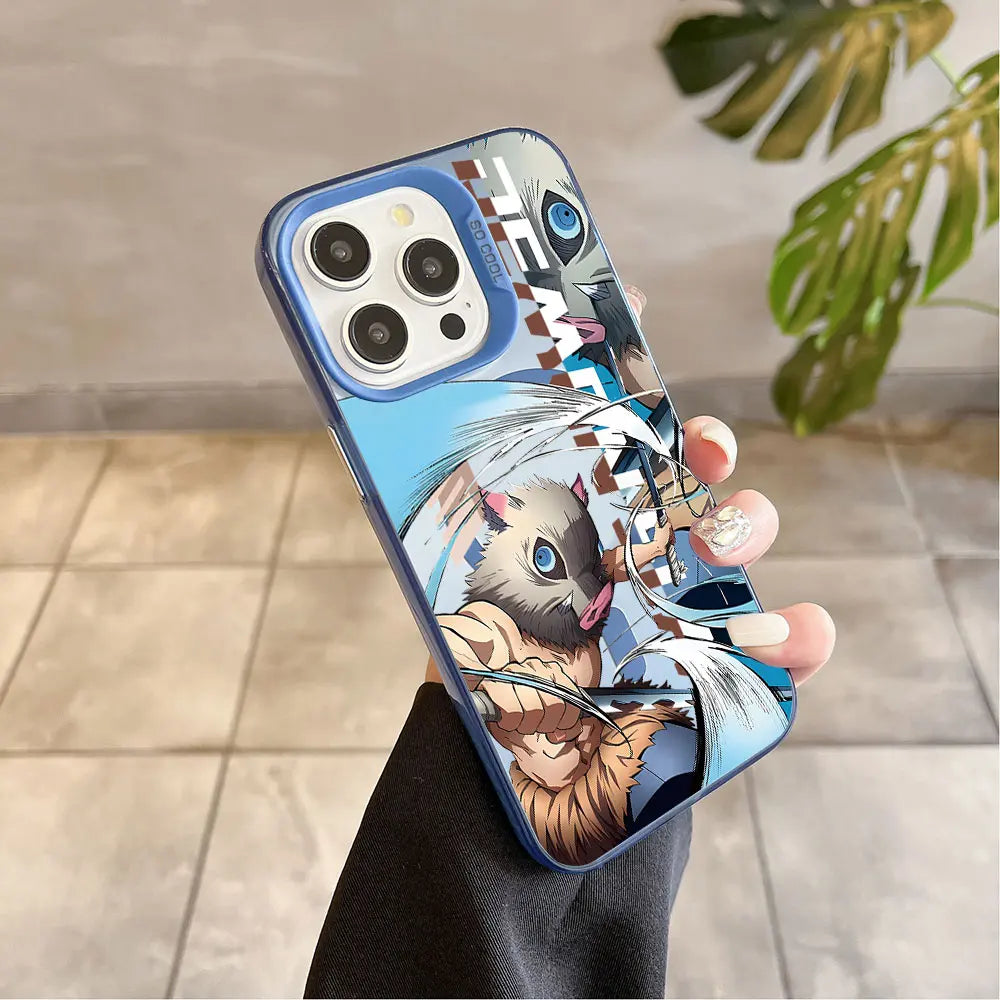 Hot Anime Demon Slayer Magsafe Magnetic Case for iPhone 11 12 13 14 15 16 Pro Max Plus Soft Silver Plated Anti Fall Cover