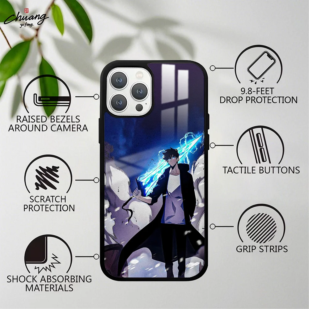 Solo Leveling Season Phone Case For 11 12 13 14 15 16Pro Max Mini Plus Frosted Mirror Phone Cover