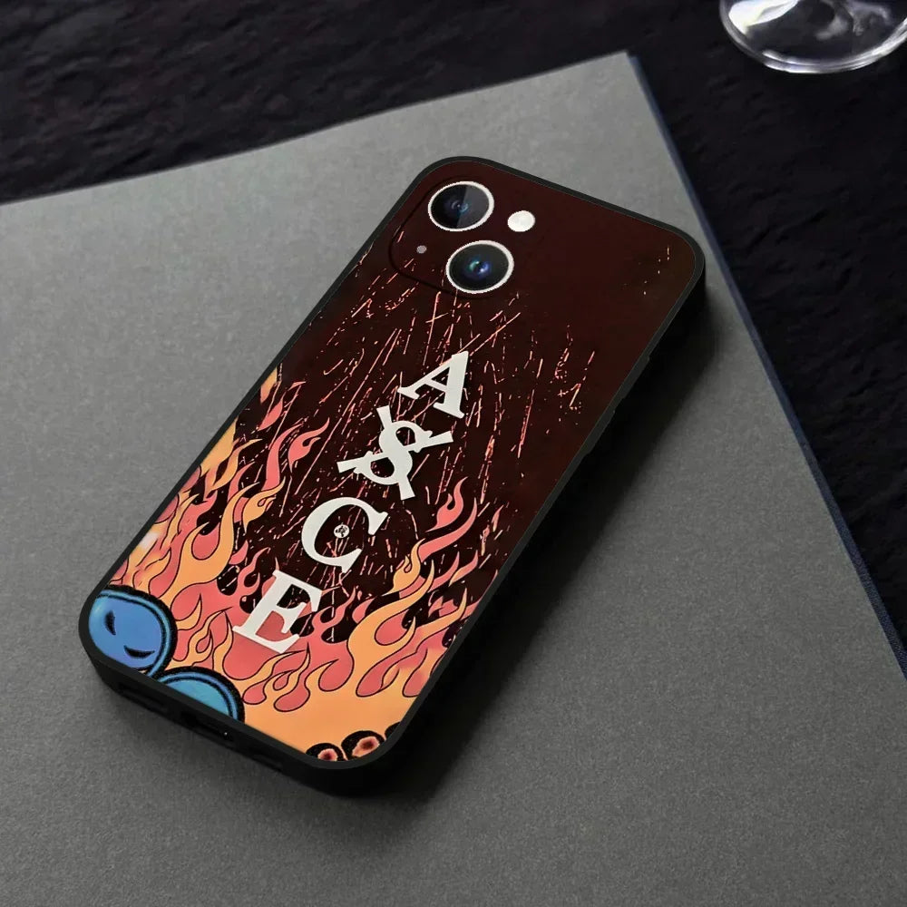 Portgas·D· Ace O-ones P-pieces Phone Case For Iphone 16 15 11 13 14 Pro Max 7 8 Plus X Xr Xs Max 12mini Black Shell Cover Case