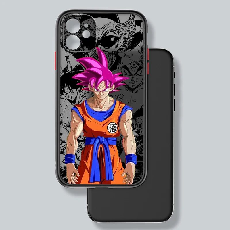 Comic D-Dragon Ball Son Goku Frosted Translucent For Apple iPhone 15 14 13 12 11 XS XR X 8 7 SE Pro Max Plus Mini Back