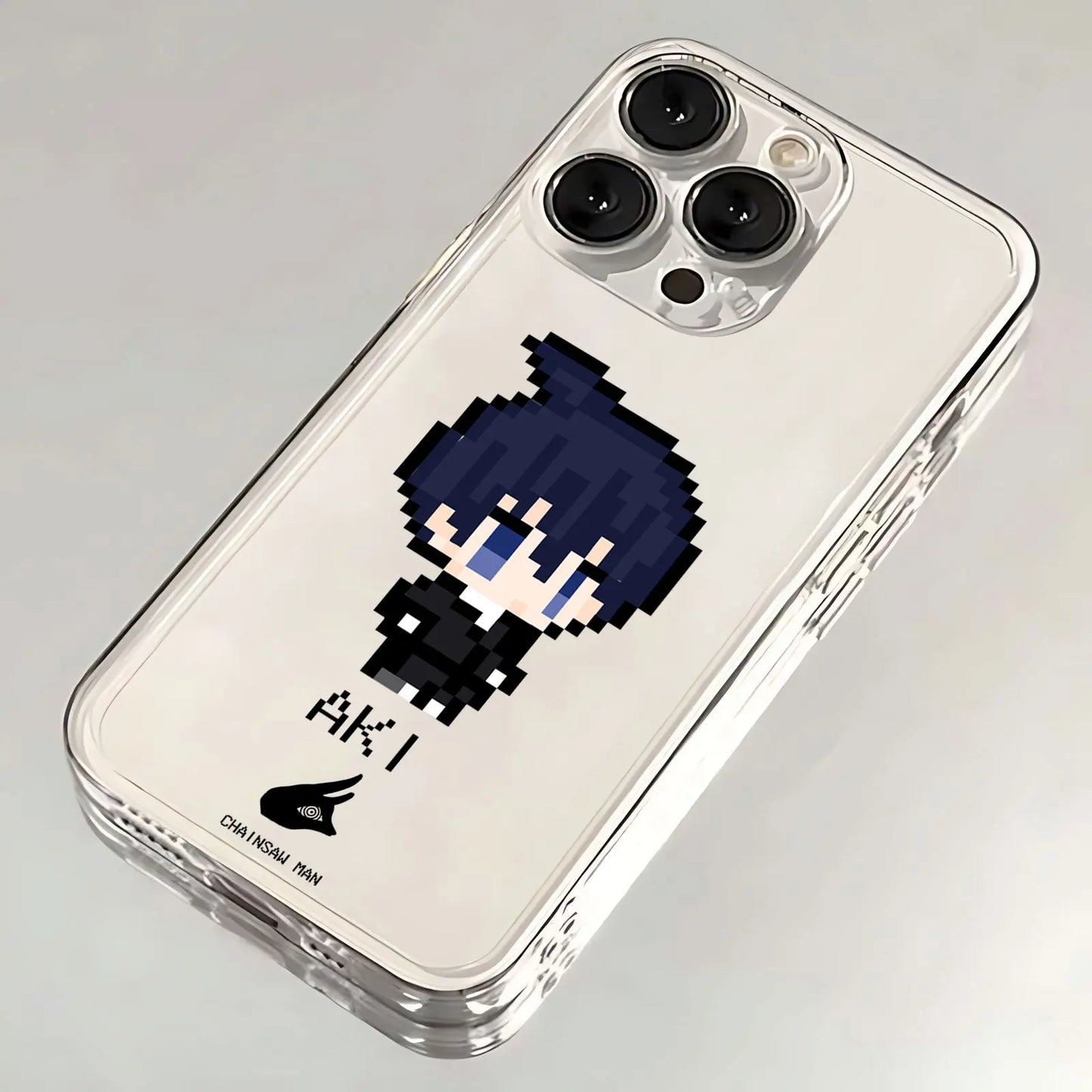 Pixel Cartoon Chainsaw Man Hot Phone Case For iPhone 16 15 14 13 12 11 Mini Pro Max X XR XSMax 7 8 Plus SE20 Transparent Cover