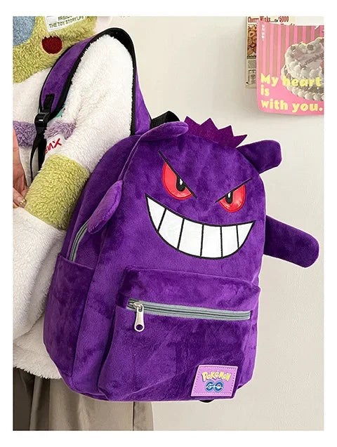 Gengar Backpack Trendy Cool Large Bag Cute Cartoon Kawaii Couple Gift Storage Toys Anime Accessories