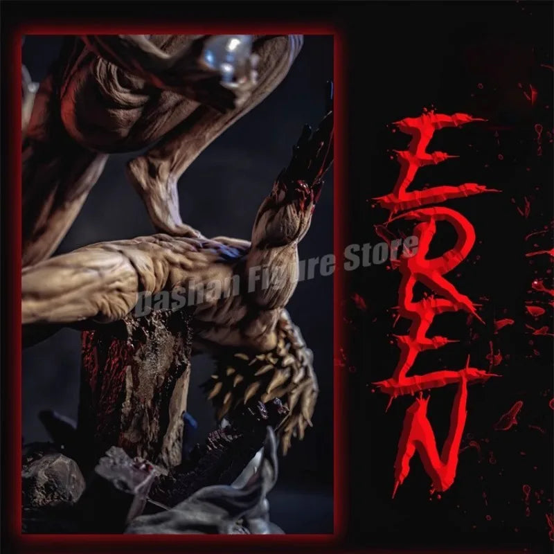 Anime Attack on Titan Action Figure Eren Jaeger Statue PVC Collectible Model Shingeki no kyojin Combat Form Eren Figurine Toys