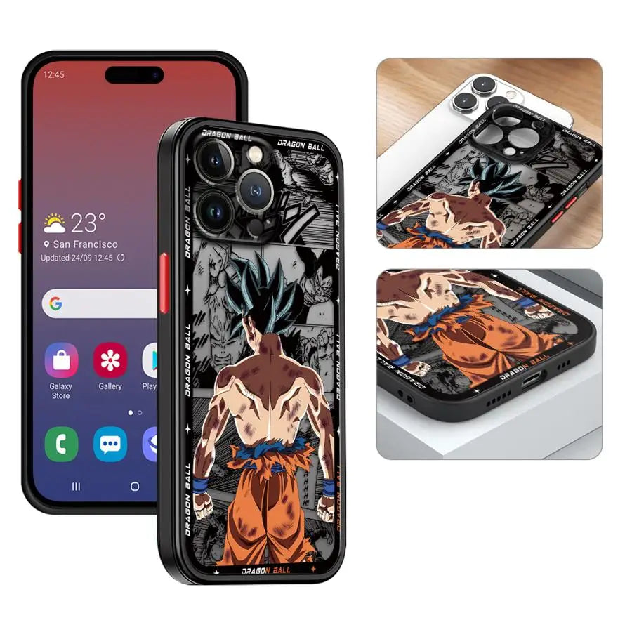 Soft Edge Case for iPhone 13 Mini 11 11 Plus 16 12 15 Pro MAX 14 XS 8 7 SE XR 16 Plus 12Pro 14Pro Hot Blooded Anime Goku