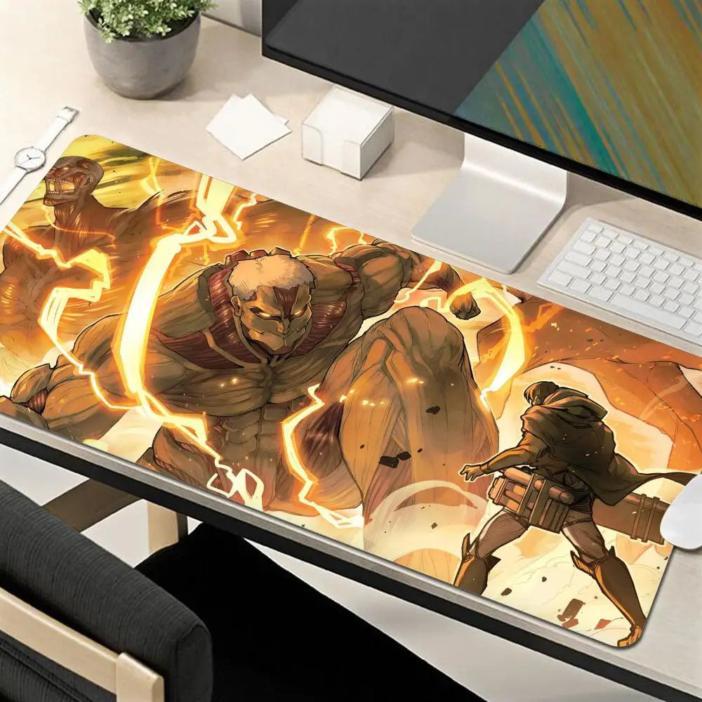 Attack on Titan Anime Large Lock Edge Mouse Pad Computer Mousepad XXL S Gaming Padmouse Gamer Laptop Keyboard Mouse Mats Carpet