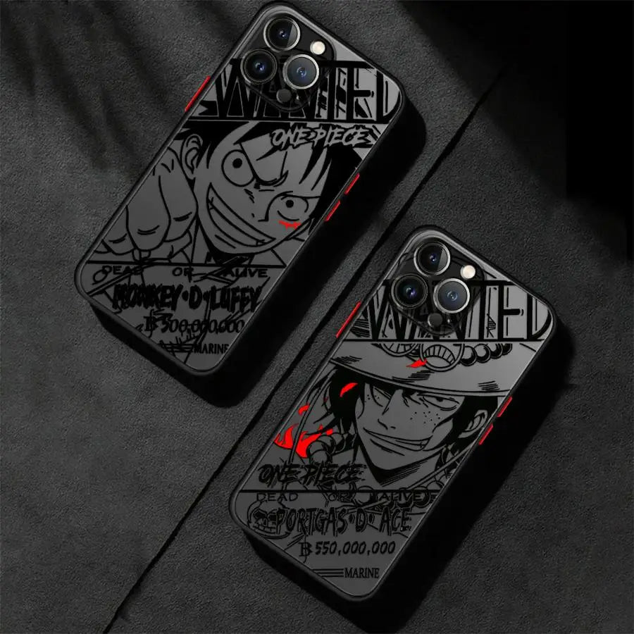 O-One P-PieceS Luffy Phone Case for Apple iPhone 15 16 Pro XS Max 13 14 Plus XR SE 7 8 12 11 Pro plus Matte