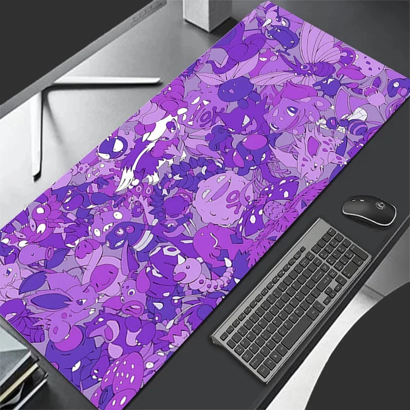 Purple Mouse Pad Large Gamer 900x40 P-pokemonS G-gengar Keyboard Desk Mouse Mat XL Carpet Rubber Tapis Souris Gaming PC Mousepad
