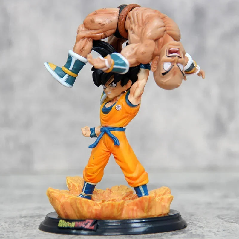 12cm/4.7 inches Dragon Ball anime character Goku lifting Nappa PVC Action Figure Figurine Model Collection Decoration Toys Gift