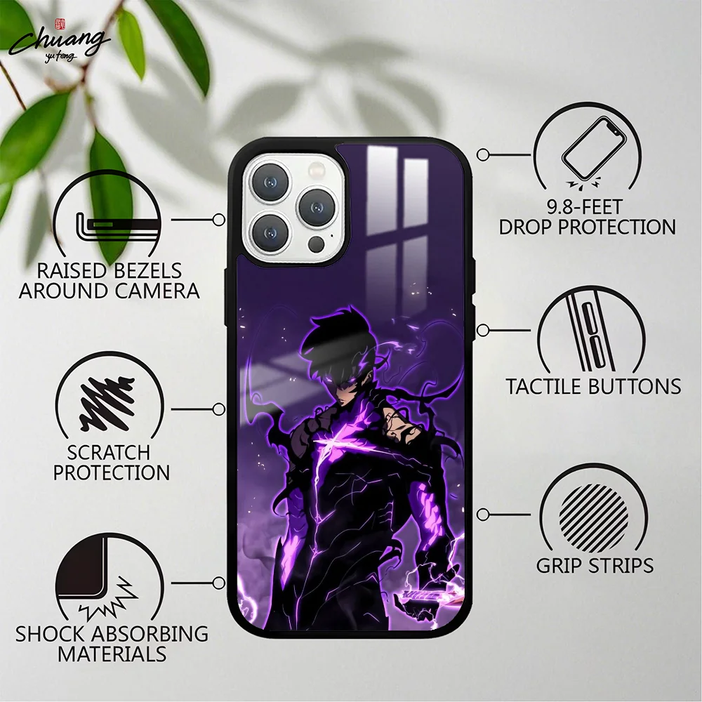 Solo Leveling Season Phone Case For 11 12 13 14 15 16Pro Max Mini Plus Frosted Mirror Phone Cover