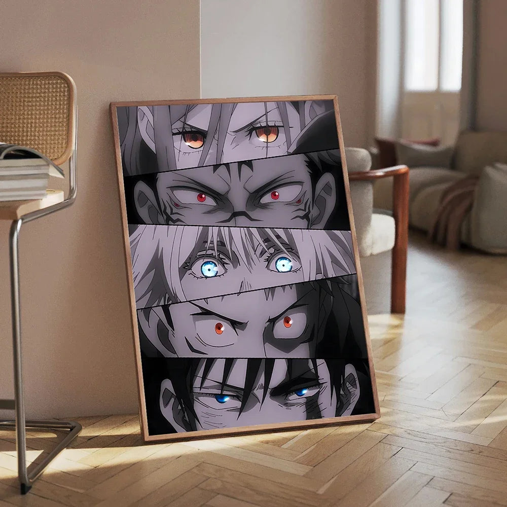 Anime Jujutsu Kaisen Prints Poster Itadori Yuji Fushiguro Megumi‌ Sukuna Collage Canvas Painting Home Decor Poster Fans Gifts