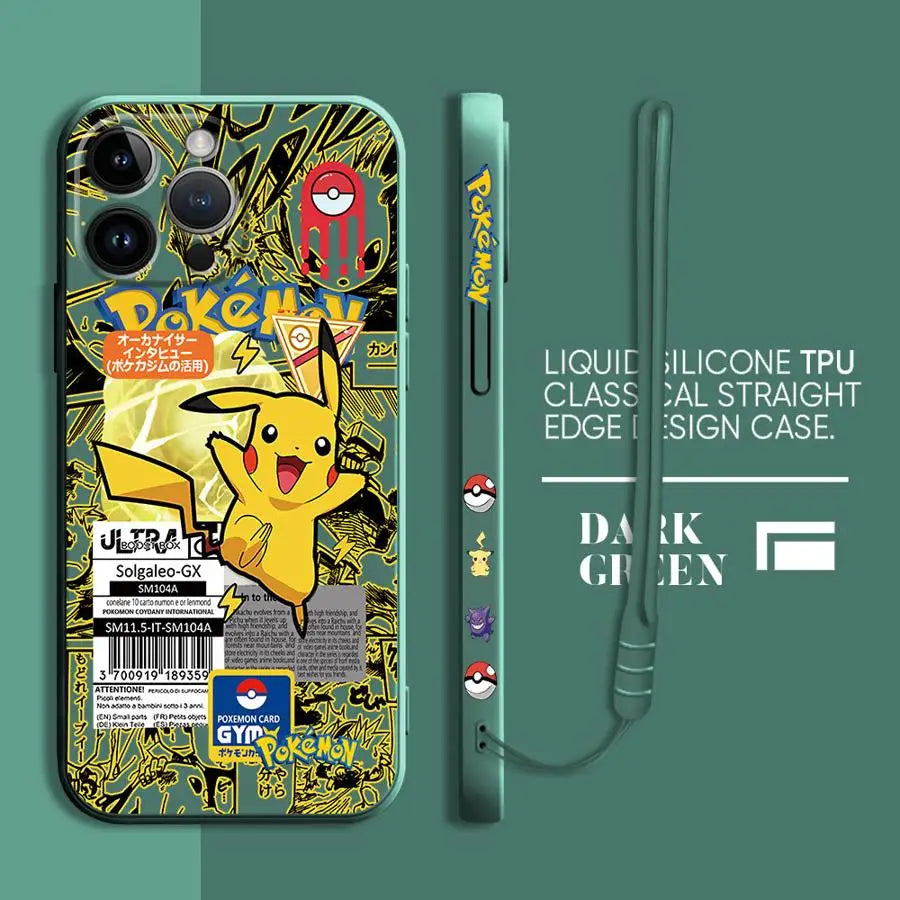 Pokemons Gengars Phone Case for iPhone 11 12 13 14 15 16 Pro Max XR XS 7 8 SE 15 Plus 13 Mini Cover