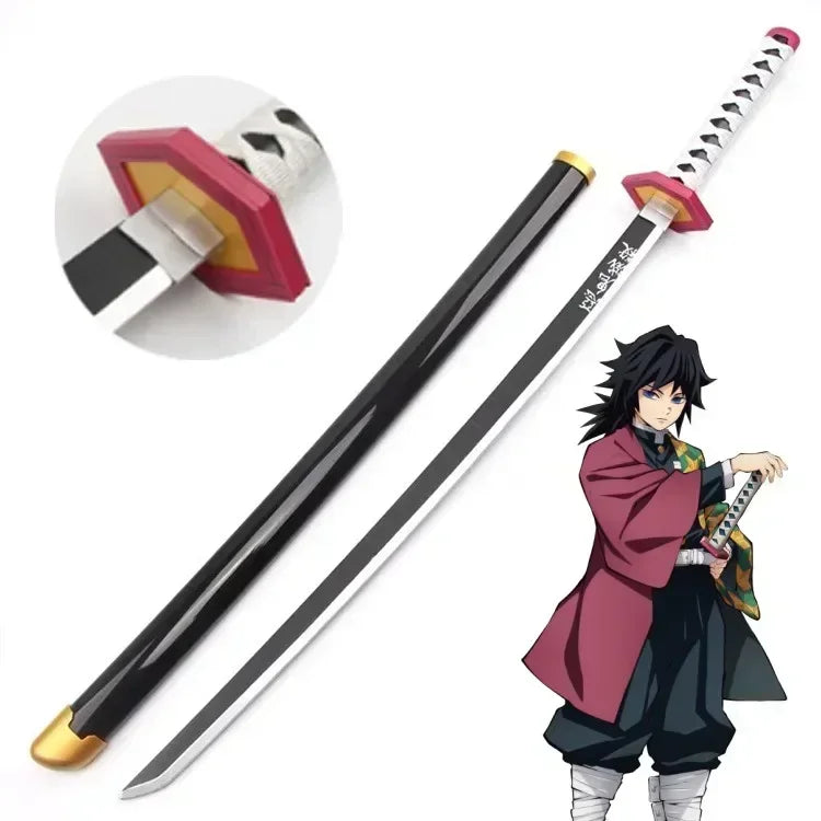 104cm Demon Slayer Kokushibo Katana Kimetsu No Yaiba Blade Sword Anime Cosplay Prop Real Size Japanese Katana Samurai Sabre Toy