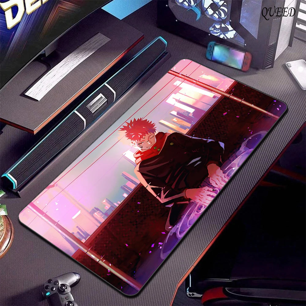 Large Gaming Mouse Pad Jujutsu Kaisen Gojo Satoru Mousepad LockEdge Thickened Computer Keyboard Desk Mat Rubber Anti slip Mats