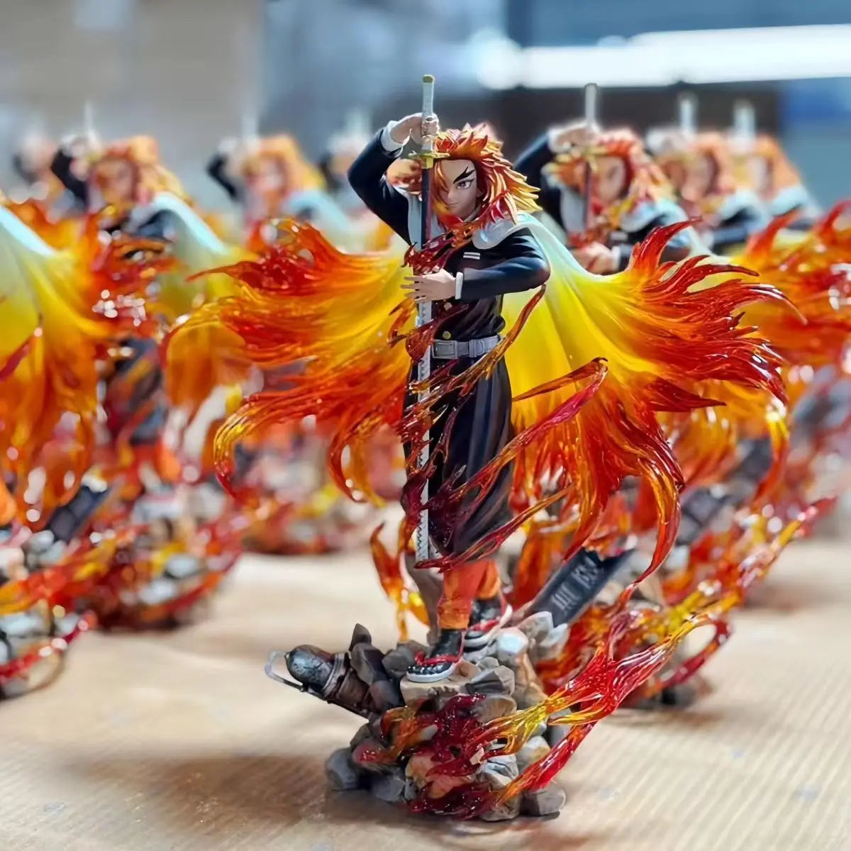 30cm Demon Slayer Rengoku Kyoujurou Anime Figure Rengoku Kyoujurou Figurine Pvc Model Statue Collection Decoration Desk Toy Gift