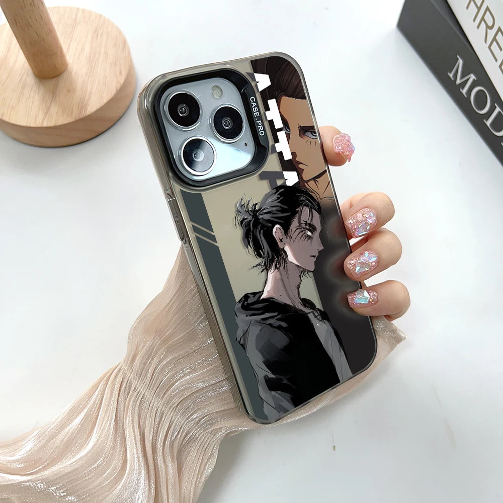 Hot Anime Attack On Titan New Phone Case For iPhone 15 14 13 12 11 Pro Max X XR XSMAX 8 7 Plus Candy Matte Shockproof Back Cover