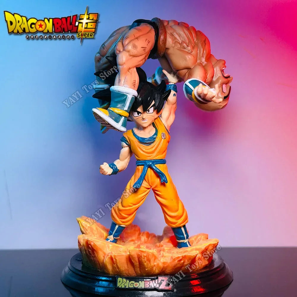 12cm/4.7 inches Dragon Ball anime character Goku lifting Nappa PVC Action Figure Figurine Model Collection Decoration Toys Gift