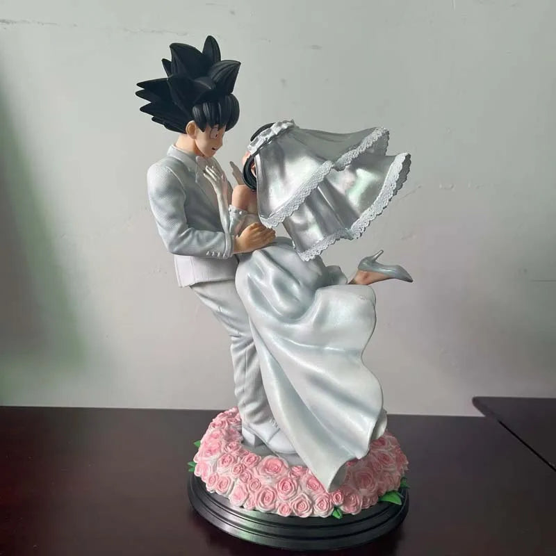 Dragon Ball Z Son Goku & Chichi Wedding Version 31cm Pvc Action Figure Collectible Model Toy Couple Statue Ornament Wedding Gift