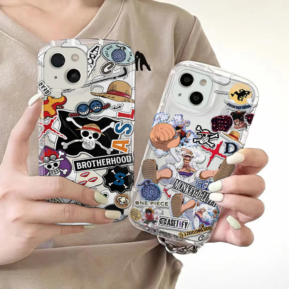 Anime O-One P-Pieces Clear Case for IPhone 16 15 14 13 12 11 Pro Max 14 15 7 8 Plus X XR XS Max SE2020 Airbag Shockproof Cover