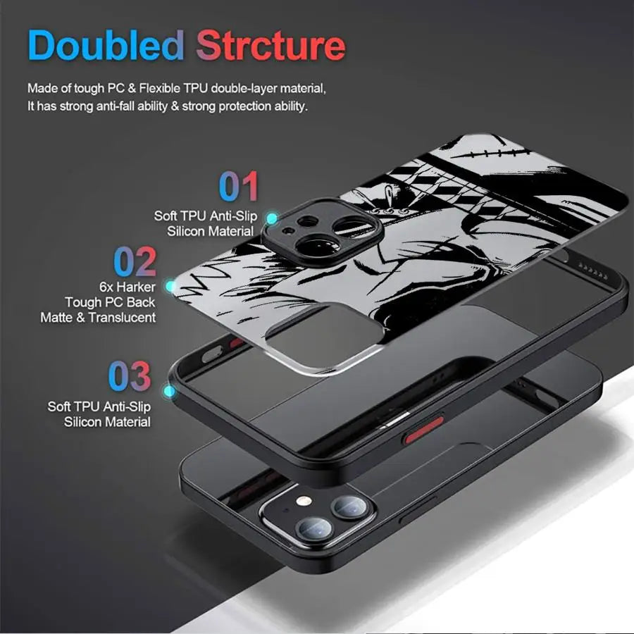 Anime One Piece Boy Black Edge Shell Case for Apple iPhone 13 Pro 12 Mini 16 11 Max 14 11 16e 15 XR XS