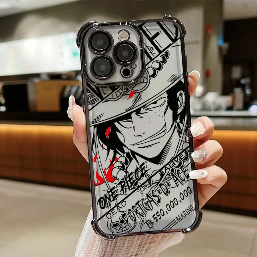 Cartoon Luffys Clear Cover Phone Case for iPhone 11 14 16e 12 16 13 Plus 15 Pro MAX