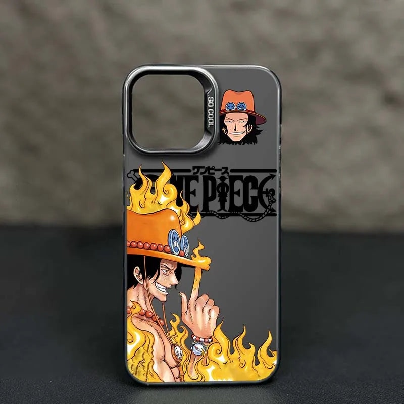 ONE PIECE Portgas D Ace Cool Cover For Apple iPhone 17 16 15 14 13 Pro Max Plus Colorful Silver Phone Case