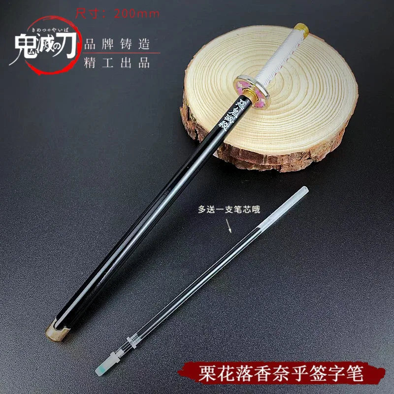 20cm/7.87inDemon Slayer Anime Peripheral Neutral Pen/my Wife/Zenyi/moth/butterfly Blade Day Wheel Knife Stationery Signature Pen