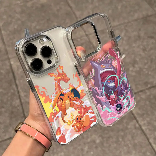 Anime New Pokemon Gengar Squirtle Phone Case For iPhone 17 16e 16 15 14 13 12 11 Pro Max 8 7 Air Plus Transparent Soft Cover