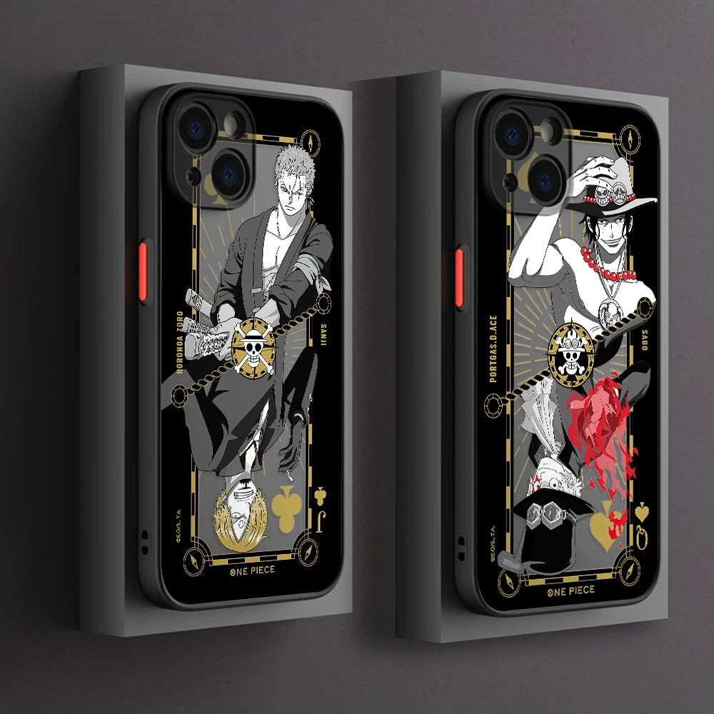 New Luffies Zoroes Phone Case for iPhone 16 15 14 Plus 13 12 Mini 11 Pro Max X Xs XR 7 8 Matte Transparent Hard Cover