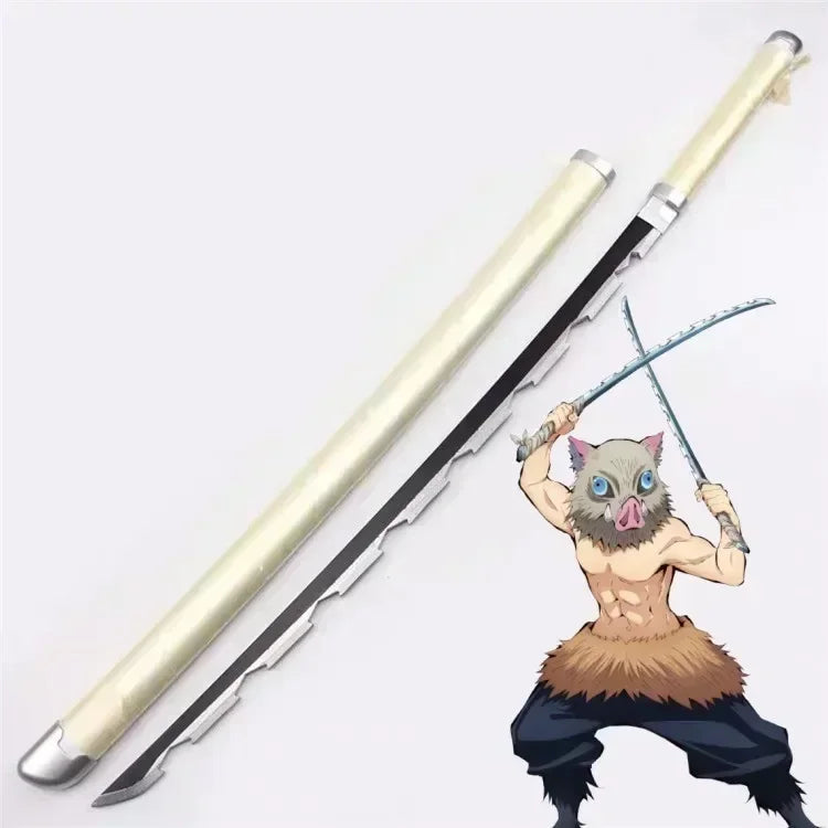 104cm Demon Slayer Kokushibo Katana Kimetsu No Yaiba Blade Sword Anime Cosplay Prop Real Size Japanese Katana Samurai Sabre Toy