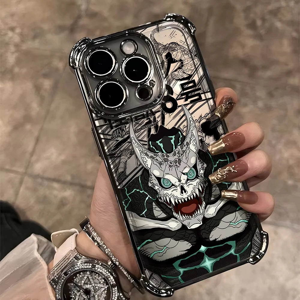 Anime Kaiju No 8 Kafka Phone Case For iPhone 16 e 15 14 13 12 11 Pro Max XS X XR Plus Mini SE 2020 2022 Plating Coque Funda