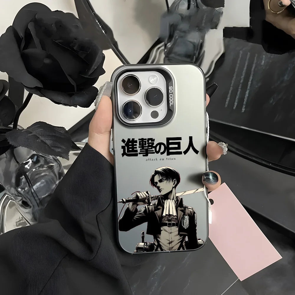 Anime Attack on Titan Phone Case For iPhone 16 15 14 13 12 11 Pro Max Plus – Colorful Gradient Soft TPU Back Cover