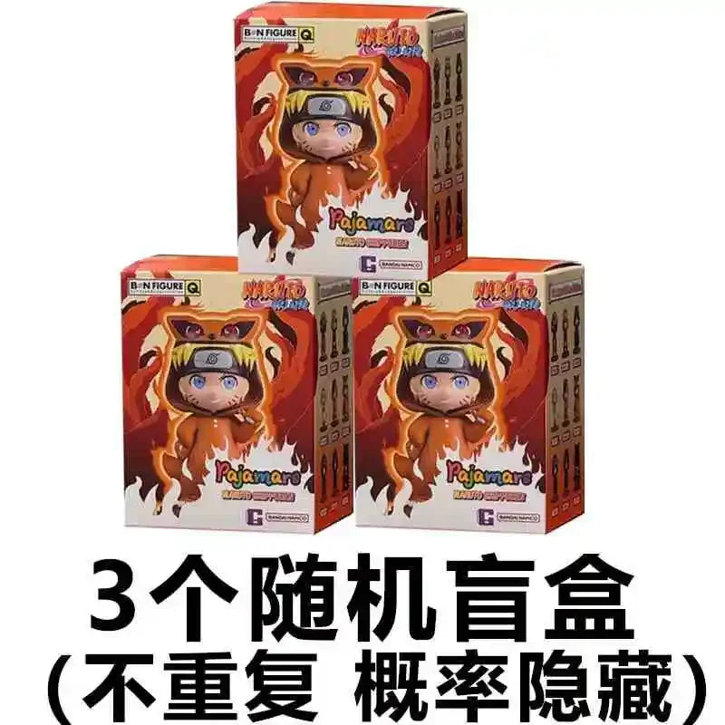 Naruto Bnfigureq Pajamars Series Blind Box Action Figures Model Sasuke Kakashi Costume Design Decoration Gift Toy