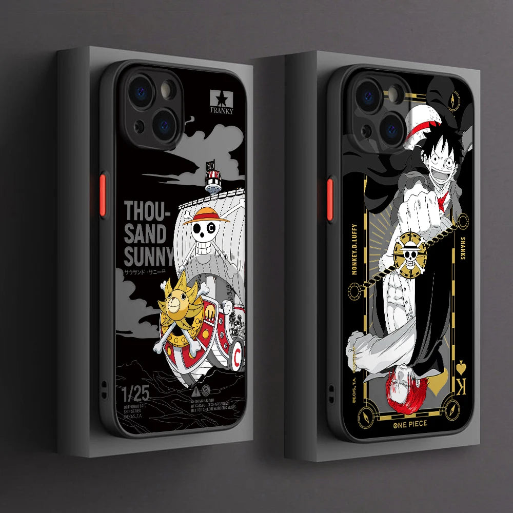 New Luffies Zoroes Phone Case for iPhone 16 15 14 Plus 13 12 Mini 11 Pro Max X Xs XR 7 8 Matte Transparent Hard Cover